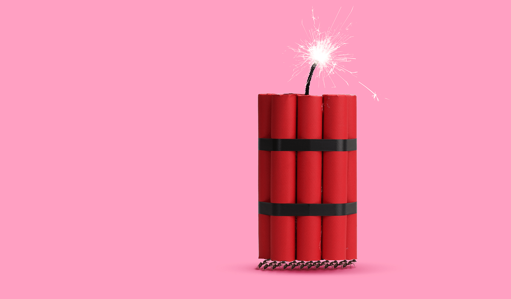 Lighted bundle of dynamite. |  Illustration by Álvaro Domínguez.