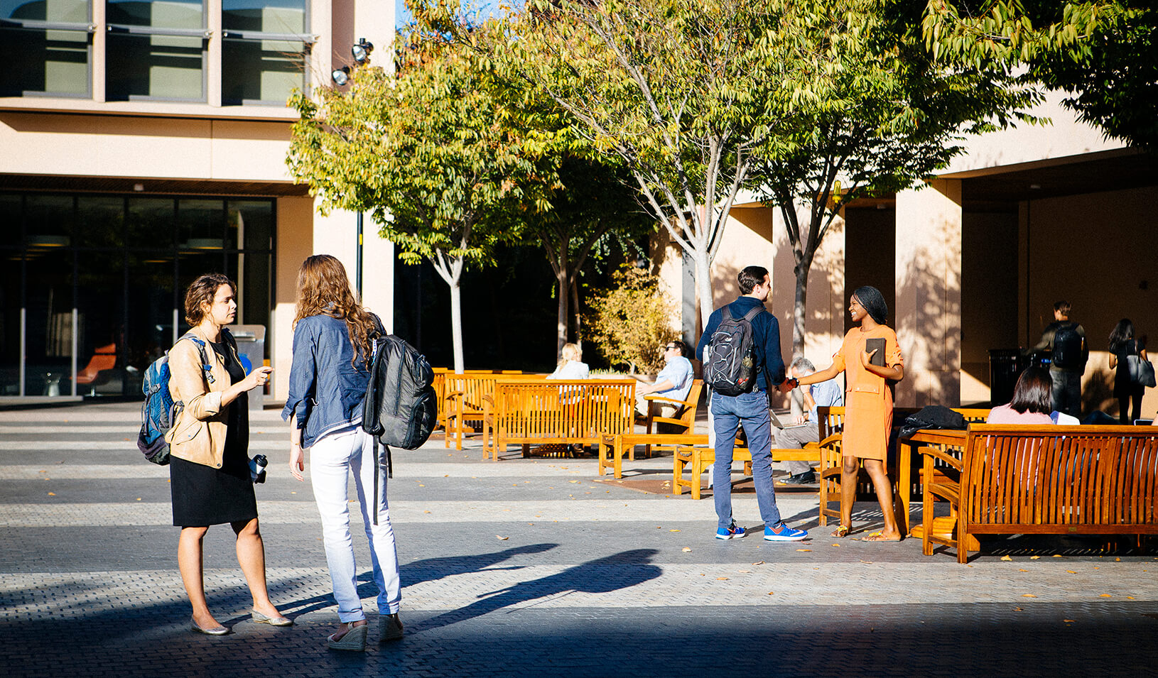 Stanford GSB Town Square. Credit: Elena Zhukova