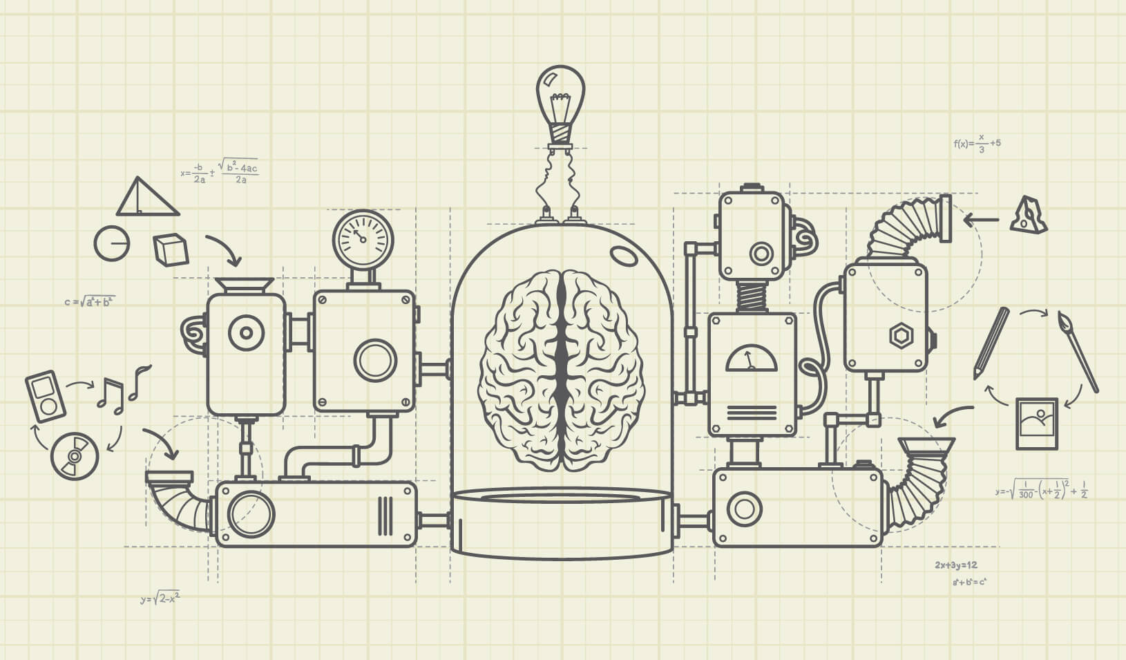 A complex "machine" attached to a brain | iStock/mustafahacalaki