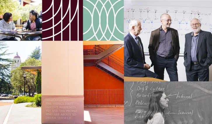 Colorful grid of current and historical faculty photos