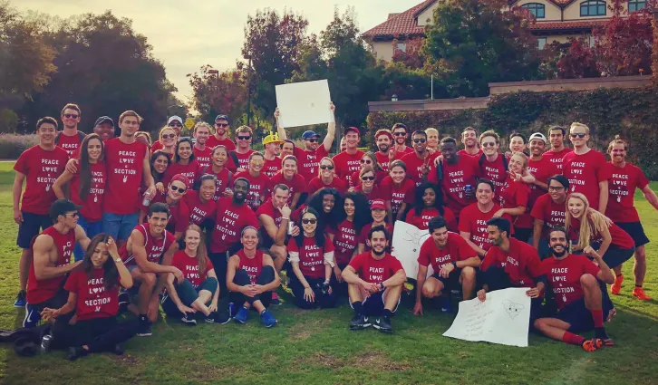 The students of section two during the section Olympics. Credit: Courtesy of Sevda Memet, MBA ’20