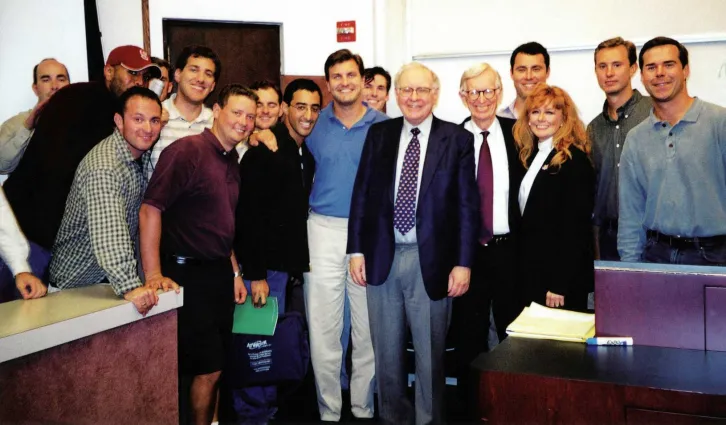 (from left to right) John Hurley, lecturer in finance; Stuart Klein, lecturer in finance; Jack McDonald, the Stanford Investors Professor of Finance; and Melody McDonald.